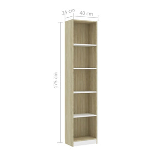 Loveridge Standard Bookcase-White/Sonoma #54-NT