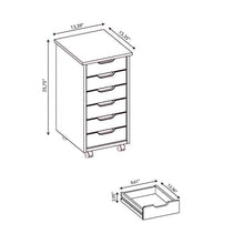 Load image into Gallery viewer, Cary 6 Drawer Rolling Storage Cart White(332)
