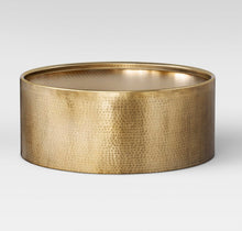 Load image into Gallery viewer, Manila Round Hammered Drum Coffee Table-Brass #3112

