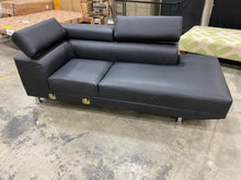 Load image into Gallery viewer, Faux Leather Sectional Piece Black AS IS
