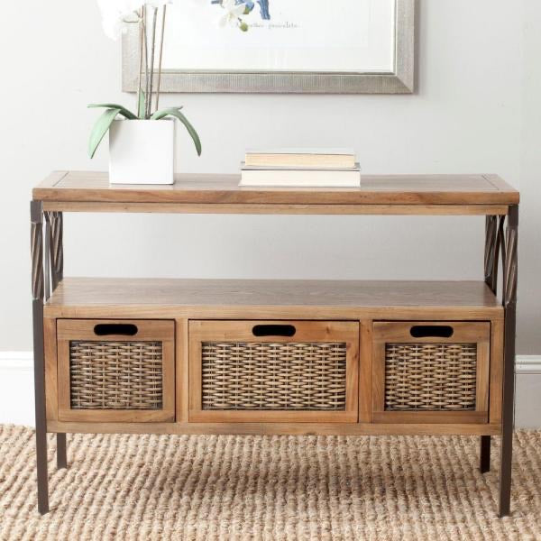 Joshua Oak Storage Console Table(2109RR)