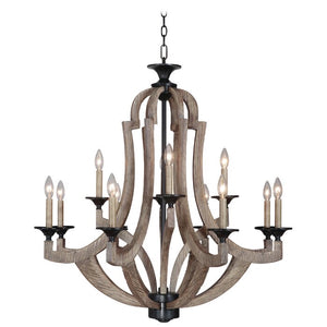 Marcoux 12 Light Foyer Chandelier Whitewash/Black(882)