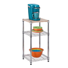 Load image into Gallery viewer, 3 Tier Chrome with Laminated Wood Shelf #320MM
