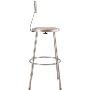 National Public Seating 30” Barstools  with Backrest Set of 2 Silver(1495)