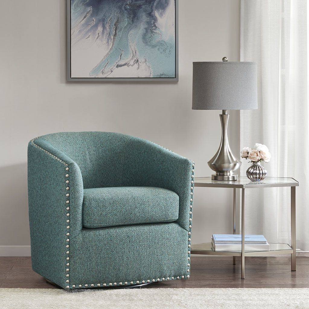 Madison Park Madison Park™ Polyester Swivel Tyler Chair in Teal(1536)