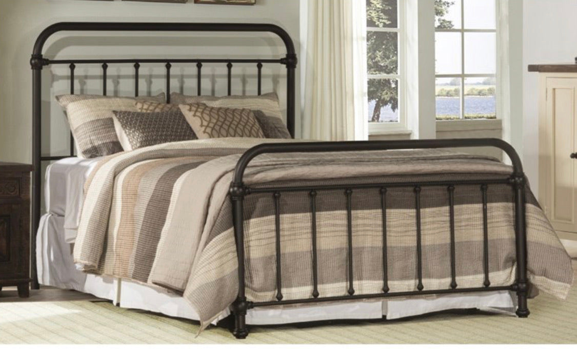 Hillsdale Kirkland King Metal Spindle Panel Bed in Dark Bronze #345HW