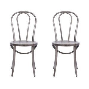 Ellie Bistro Dining Chair Set of 2 Distressed Metal(1345)