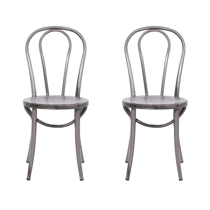 Ellie Bistro Dining Chair Set of 2 Distressed Metal(1345)