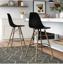 Load image into Gallery viewer, Alyssa Counter Stools in Black/Natural-Set of 2 #5526
