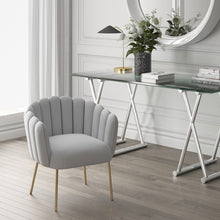 Load image into Gallery viewer, MEXIYA Doloris Modern Light Easy Clean Velvet Chair Grey/Gold(2539RR)
