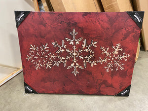 'Snowflakes on Red I' Photographic Print on Wrapped Canvas #1449HW
