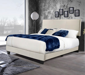 Burrus Upholstered Platform Bed-King-Beige Shimmer linen #121-NT