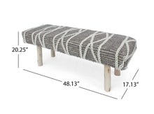 Load image into Gallery viewer, Noble House Anamta Handcrafted Boho Cotton Rectangular Bench, Ivory, Gray, and Natural
