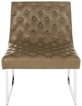 Load image into Gallery viewer, Hadley Antique Taupe Leather Tufted Accent Chair #548HW
