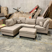 Load image into Gallery viewer, Hemphill 104&quot; Wide Reversible Sofa &amp; Chaise with Ottoman - Fabric: Sand
