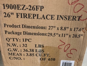 26" Black Fireplace Insert 302CDR