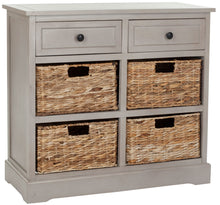 Load image into Gallery viewer, Herman Vintage Grey Storage Unit with Wicker Baskets #503HW

