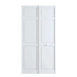 White 6-Panel Solid Core Wood Interior Closet Bi-Fold Single Door 30” x 80” White(712)