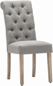 Natalie Button Tufted Dining Chair Gray Set of 2(2045RR)