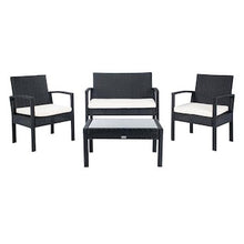 Load image into Gallery viewer, Safavieh Bassey 4-Piece Metal Frame Patio Conversation Set with Cushions #160-NT
