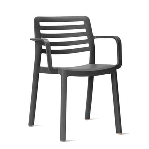 Dark Gray Wind Stacking Patio Dining Chair - Set of 3 - #59CE
