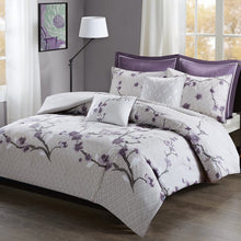 Load image into Gallery viewer, 7 Piece Duvet Cover Set, Purple,  King/California King #676HW
