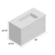 Load image into Gallery viewer, Yerger 36" Wall-Mounted Single Bathroom Vanity Set Gray Elm AS IS
