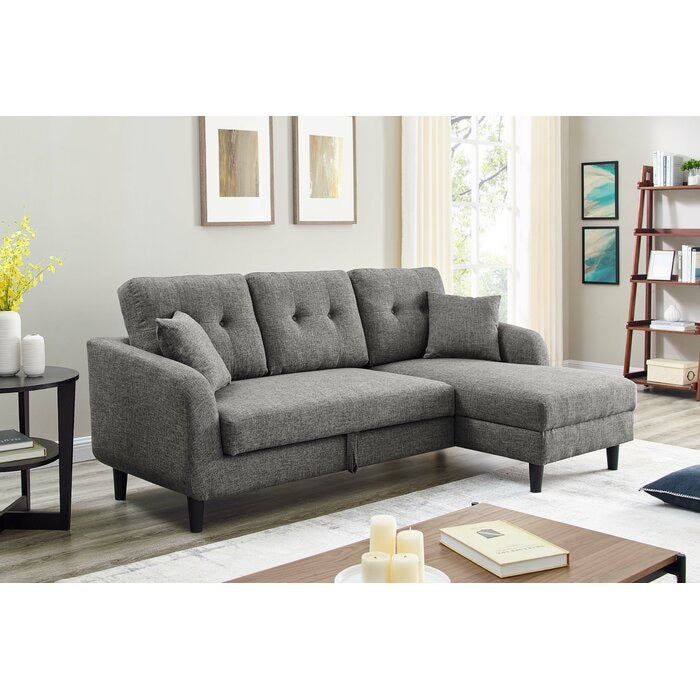 Flenderson Sofa Bed Upholstered-Dark Gray #3069
