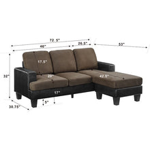 Load image into Gallery viewer, Hovey 72&quot; Faux Leather Reversible Sofa &amp; Chaise #500nt
