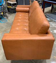 Load image into Gallery viewer, Apgar 88.5&quot; Wide Genuine Leather Square Arm Sofa SB1784
