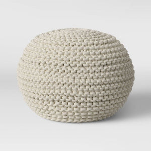 Cloverly Chunky Knit Pouf Cream(1217)