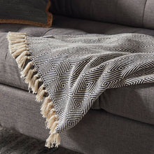 Load image into Gallery viewer, Throw Navy Blue Mayer Cotton Blanket - 179HA
