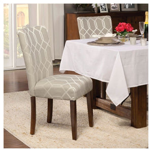 Homepop  Set of 2 Parson Dining Chair Wood/Gray Lattice(460)