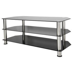 AVF  55" TV Stand with Glass Shelves - Silver/Black(1403)