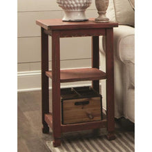 Load image into Gallery viewer, Country Cottage Red Antique 2 Shelf End Table 2445CDR
