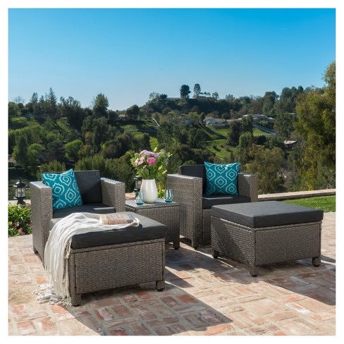 Puerta 5 piece All-Weather Wicker Patio Chair set #3117