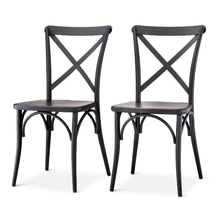 Set of 2 Malden French Bistro Dining Chair Black (1899RR)