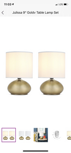Julissa 9” Table Lamp Set of 2 in Brass #5512