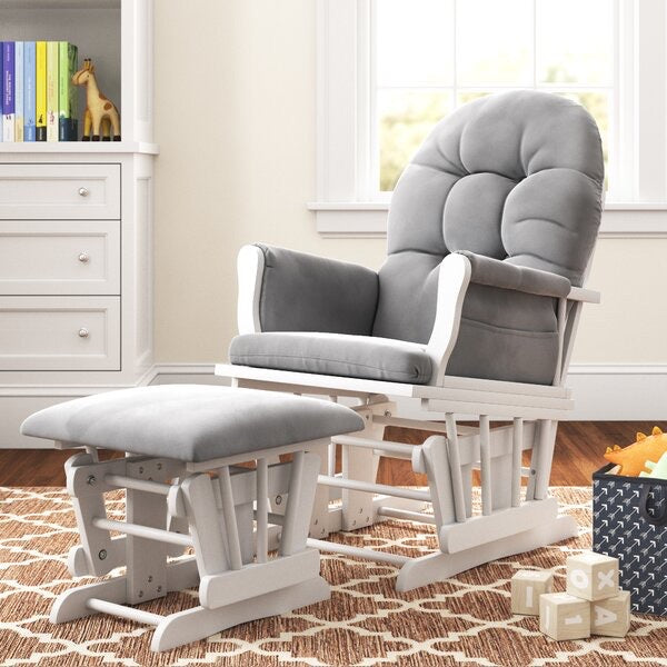 Essex Glider and Ottoman-Dark Gray #29-NT