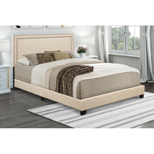 Load image into Gallery viewer, King Beige Charlie Upholstered Standard Bed #621HW
