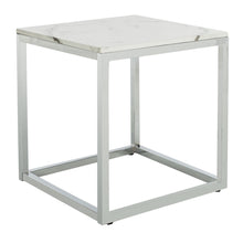 Load image into Gallery viewer, Bethany White Marble and Chrome End Table #772HW

