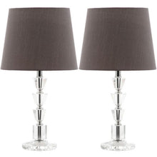 Load image into Gallery viewer, Harlow 16 in. Clear Tiered Crystal Orb Table Lamp with Brown Shade (Set of 2) - #127CE
