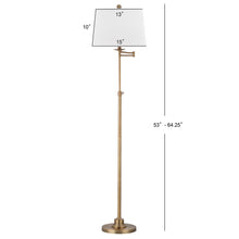 Load image into Gallery viewer, Nadia 64.25 in. Gold Floor Lamp with Off-White Shade #588HW
