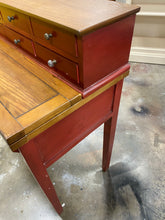 Load image into Gallery viewer, Abigail 7 Drawer Fold Down Desk in Egyptian Red/Oak
