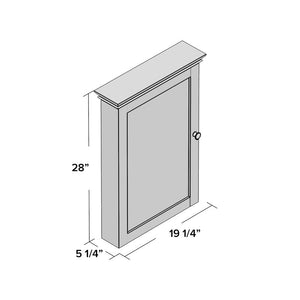 Crenshaw 19.25" x 28" Surface Mount Framed Medicine Cabinet with 3 Adjustable Shelves(464)