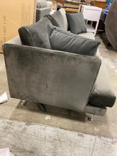 Load image into Gallery viewer, Norah 84&quot; Wide Velvet Recessed Arms Sofa Dark Gray
