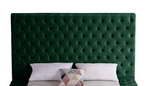 Load image into Gallery viewer, Geralyn Velvet Tufted Headboard AS IS Green Queen
