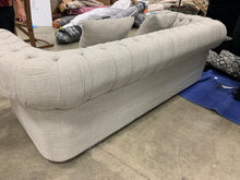 Load image into Gallery viewer, Waltman Chesterfield 98.5” Rolled Arm Sofa-Light Grey
