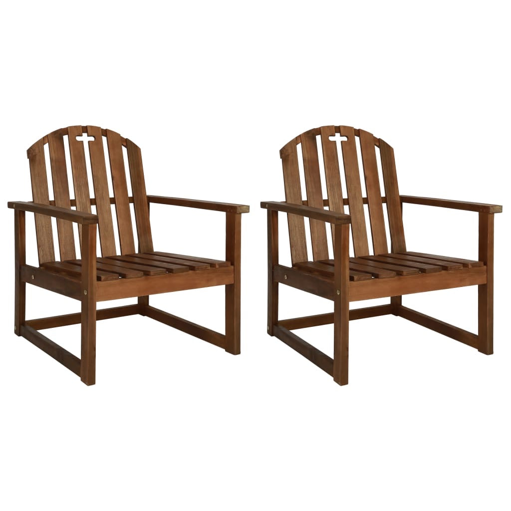 Garden Sofa Chairs 2 pcs Solid Acacia Wood, #6489