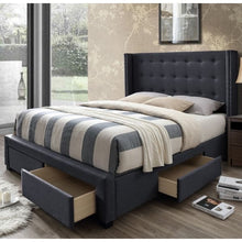 Load image into Gallery viewer, Savoy Storage Wingback Bed *Headboard Only*- Queen - Charcoal #637HW

